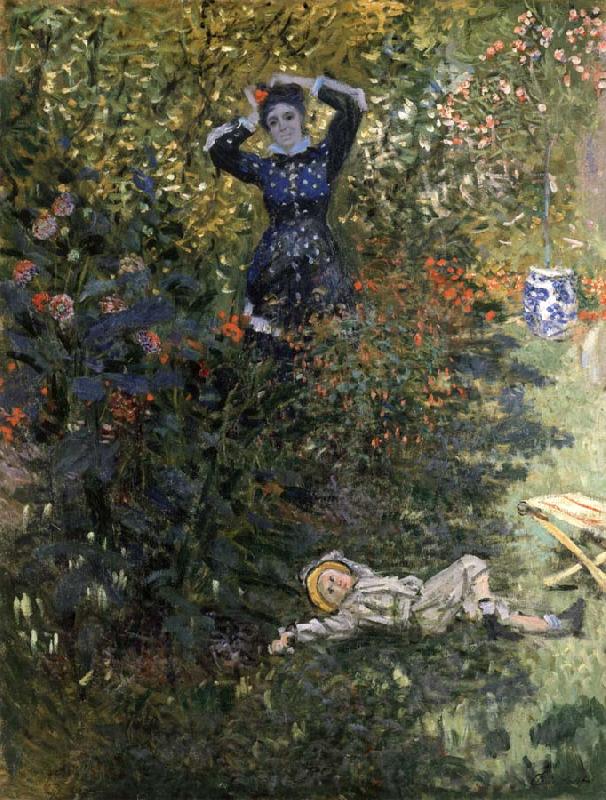Claude Monet Camille and Jean Monet in the Garden at Argenteuil Norge oil painting art